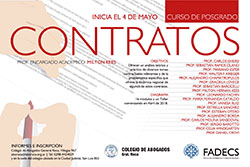 INICIA CURSO DE POSGRADO EN CONTRATOS